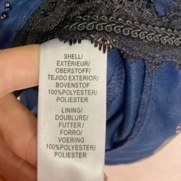 Aidan Mattox Blue Beaded Lace Halter Mini Dress NWT Size 4 New Years Eve Party - Picture 9 of 9